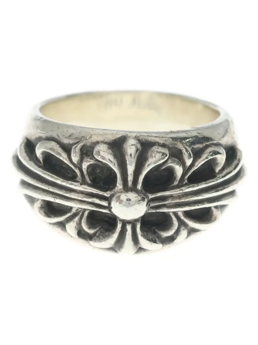 Chrome Hearts Flrl Floral Cross Ring Silver